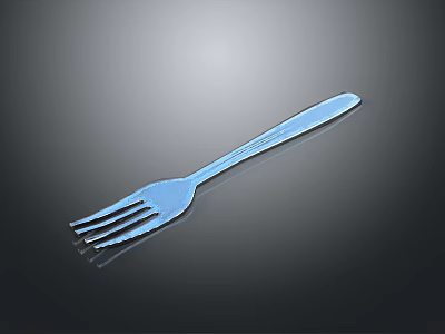 Lightweight And Durable Blue Plastic Fork For Daily Household Kitchen Use 3d model