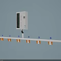 Public Wall Mounted Charging Facility With QR Code Multiple Ports And Hooks 3d model