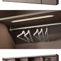 Modern Wardrobe Interior Design With Sliding Doors Hanging Rods Shelves And Drawer
