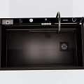 Matte Black Single Bowl Kitchen Sink with Faucet and Sprayer Accessory