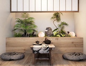 Japanese Landscape Sketches Indoor Landscaping Landscape Plants Flowers and Plants 3d model