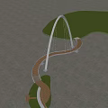 pedestrian bridge landscape bridge cable bridge net red punch point 3d model