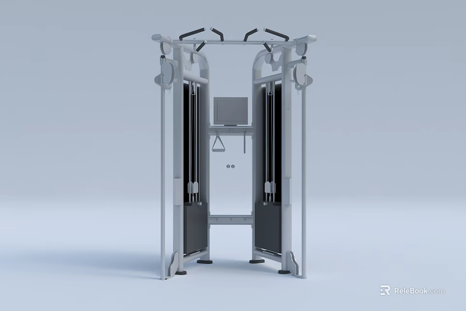 Professional Gym Fitness Equipment With Metal Frame Black Panels Handles And Control 3d model 