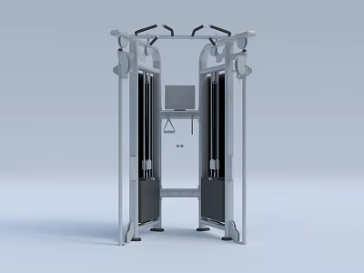 Professional Gym Fitness Equipment With Metal Frame Black Panels Handles And Control 3d model