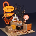 Halloween Meichen Pumpkin Candy Road Card 3d model