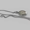 Classic Vintage Silver Pocket Watch With Roman Numeral Dial And Chain