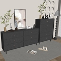 Modern Black Entrance Cabinet Sideboard Cabinet Balcony Cabinet Storage Cabinet Entrance Cabinet 3d model