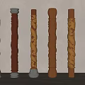 Chinese-style Column Pier Decorative Column Panlong Column Carved Column 3d model