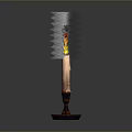 Decorative Lit Candle With Flame On Metal Candle Holder For Home Living