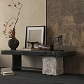Quiet Style Quiet Style Duan Jing Style Style Style Style Bench Screen Accessories Ornaments Entrance Entrance 3d model