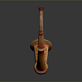 Traditional Decorative Horn With Orange Red Color And Intricate Carved Patterns