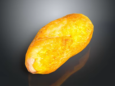 Roasted Golden Brown Sweet Potato With Crispy Skin And Sweet Flavor 3d model