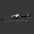 Space Mission Support Helicopter On Circular Platform With Metal Fence And Stairs