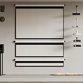 Modern Projection Cloth Projector Small Sound Fireplace 3d model