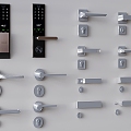 Smart door lock door handle fingerprint password electronic lock 3d model