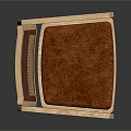 Stylish Leisure Chair With Wooden Frame Woven Backrest And Brown Cushioned Seat Modern Minimalist Design