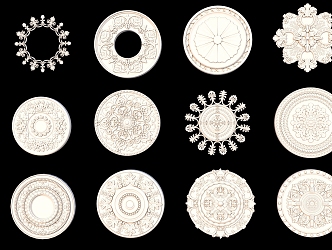 European-style carved plaster decoration 3d model