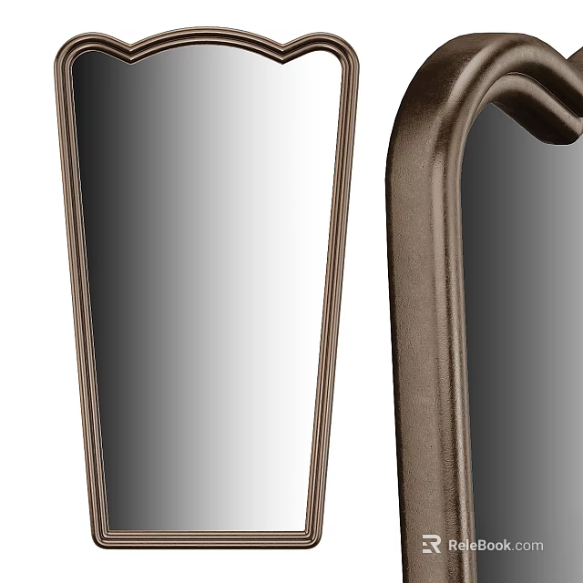 Modern Kitchen Mirror With Sleek Metal Frame For Open Kitchen Interior Design 3d model