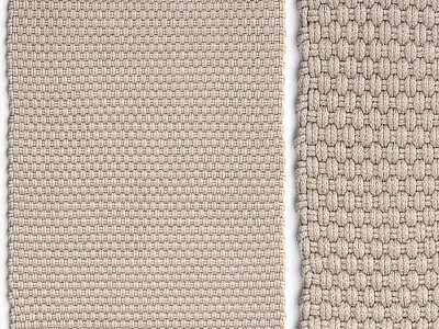 Durable Kitchen Appliance Mats With Beige Woven Textures And Two Patterns 3d model