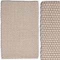 Durable Kitchen Appliance Mats With Beige Woven Textures And Two Patterns
