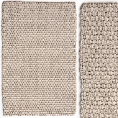 Durable Kitchen Appliance Mats With Beige Woven Textures And Two Patterns 3d model