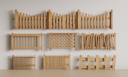 Chinese Wooden Fence Wooden Fence Wooden Fence 3d model