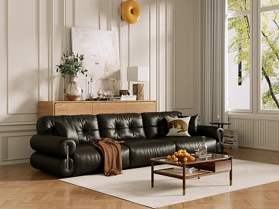 Middle Ancient Sofa Combination Coffee Table Carpet Multiplayer Sofa 3d model