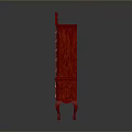 Red Chest Of Drawers Furniture With Golden Handles Decorative Top And Curved Legs