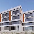 Modern Simple Primary School 3d model