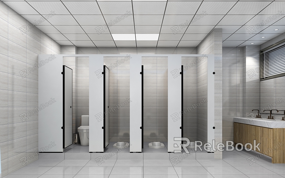 Modern Public Toilet Toilet Toilet Toilet Office Simple Office Area Toilet Toilet Corridor Dining Area Canteen Restaurant Meeting Room model