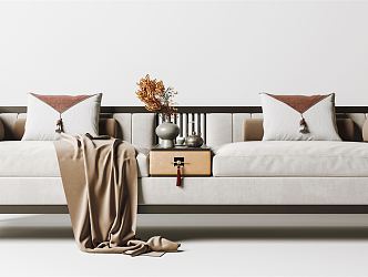 New Chinese-style double sofa 3d model