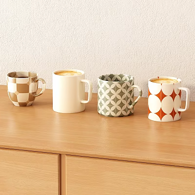 Modern Tableware Cup Combination 3d model