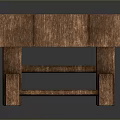 Rustic Wooden Table With Natural Wood Grain And Unique Leg Support Structure