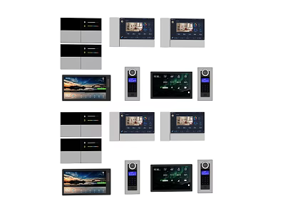 Smart Daily Use Home Appliances With Touchscreen Control Panels Modern Interface And Displays 3d model