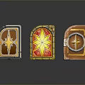 Three Decorative Household Wall Decor Pieces With Star Patterns And Colorful Frames