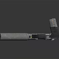 Detailed View Of Silver Handgun With Magazine And Bullets On Dark Surface