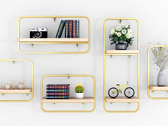 Light Luxury Wall Storage Rack Decorative Rack 3d model