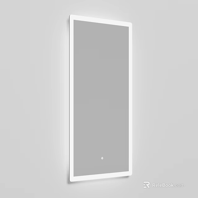 Stylish White Framed Full Length Mirror With Modern Wall Mounted Design 3d model 