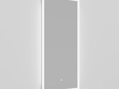 Stylish White Framed Full Length Mirror With Modern Wall Mounted Design 3d model