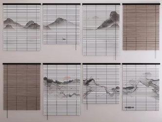 new chinese venetian blinds curtain 3d model
