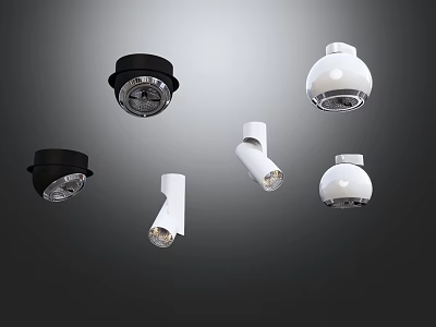 Modern Recessed Downlights and Spotlights with Sleek Design for Interior Lighting 3d model