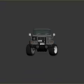 Gray Vintage Style Off Road Vehicle With Large Tires And Retro Design