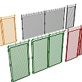 Multicolored Metal Mesh Fences Display In White Background