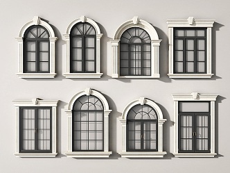 windows simple european windows arched windows casement windows floor-to-ceiling windows arc-shaped windows 3d model