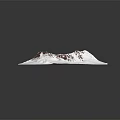 Garden Landscape Showcasing Snow Mountain Model With White And Red Texture On Square Board