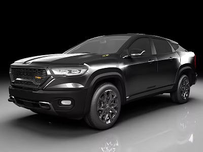Sleek Black SUV Modern Exterior With Front Grille Headlights And Alloy Wheels 3d model