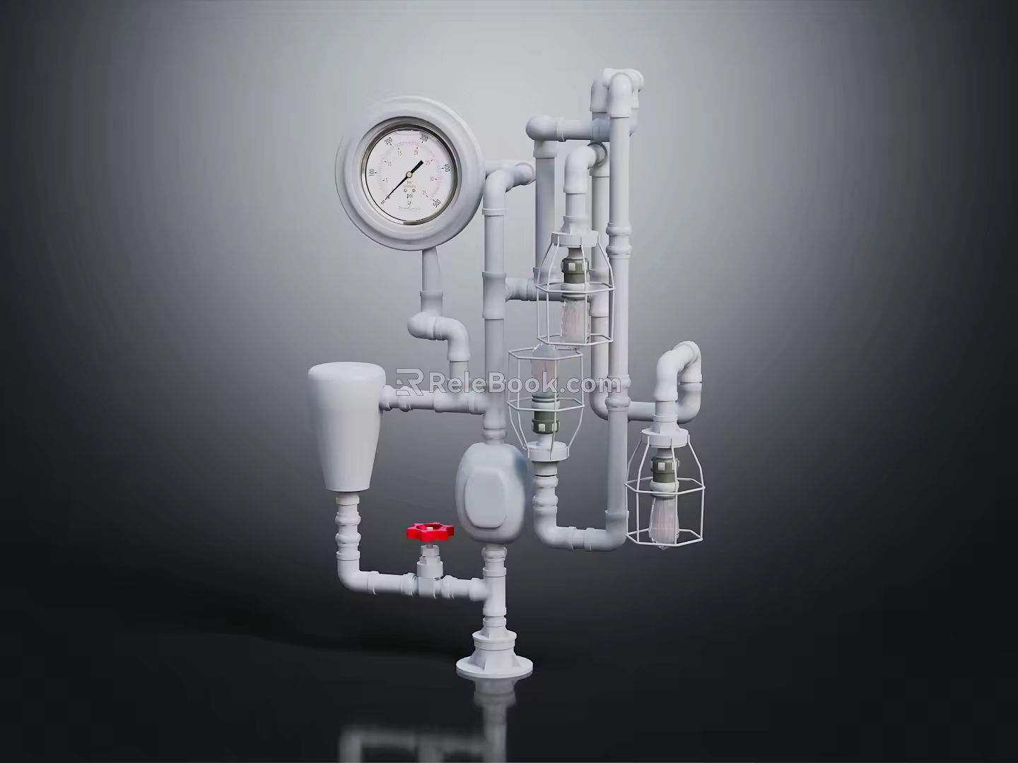 modern pipe heating system steam pipe 3d model