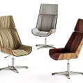 Modern Office Chairs with Beige Gray and Brown Ergonomic Backrest Metal Swivel Base