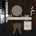 Modern Dressing Table Dressing Table Combination Dressing Stool Ornaments Chandelier 3d model