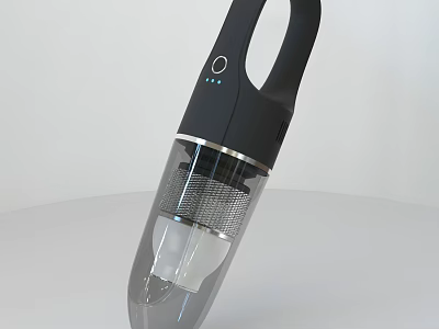 Portable Handheld Vacuum Cleaner With Modern Black Transparent Design For Efficient Household Cleaning 3d model